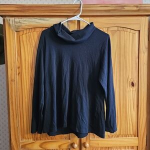 L.L. Bean Black Cowl Neck Top